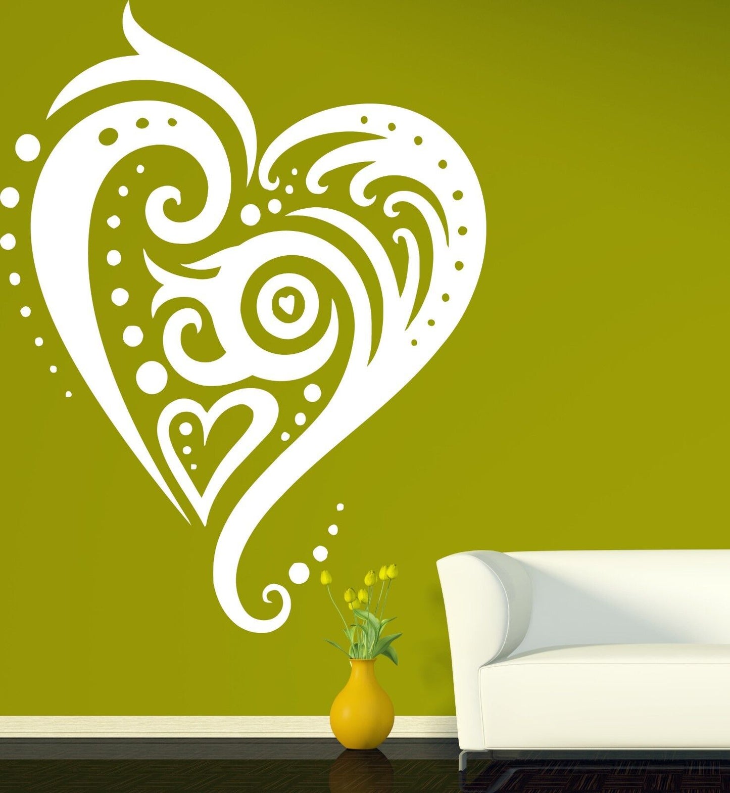 Wall Vinyl Sticker Decal Decorative Picture Heart Kiss Love (n134)