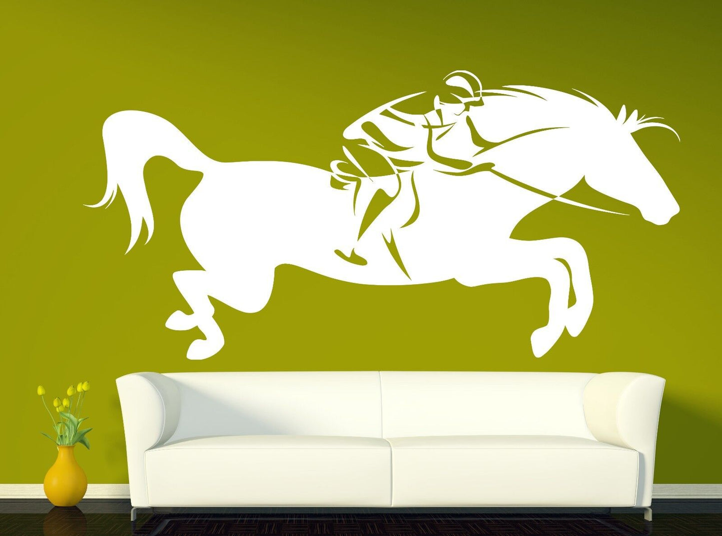 Wall Stickers Vinyl Decal Horse Jockey Racing Rider Speed Strength (n137)