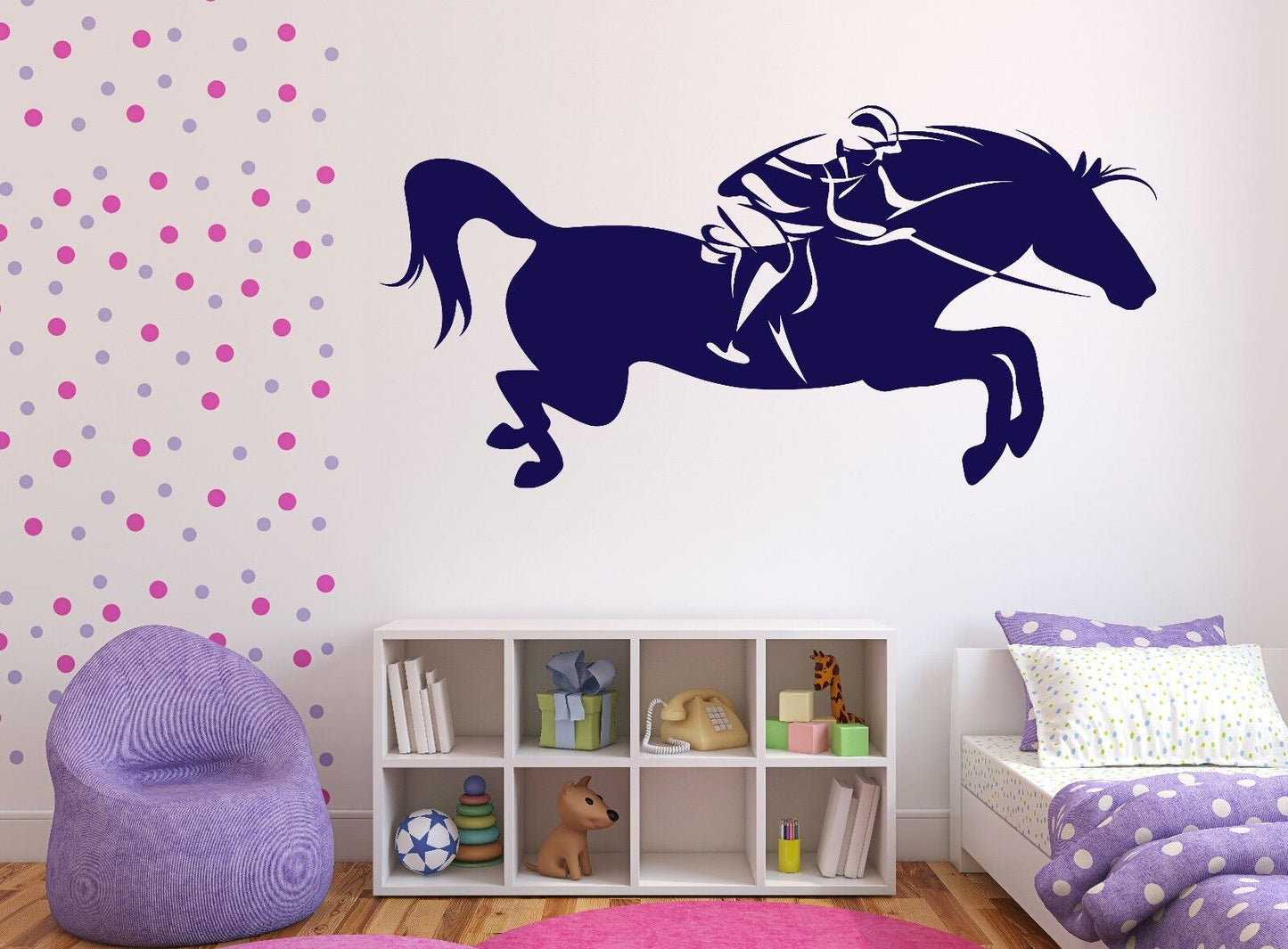 Wall Stickers Vinyl Decal Horse Jockey Racing Rider Speed Strength (n137)