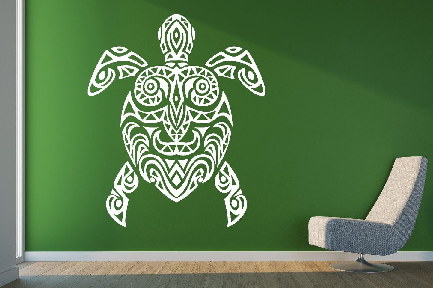 Wall Vinyl Sticker Decal Tortoise Shell African Motifs Painted with Mask (n142)