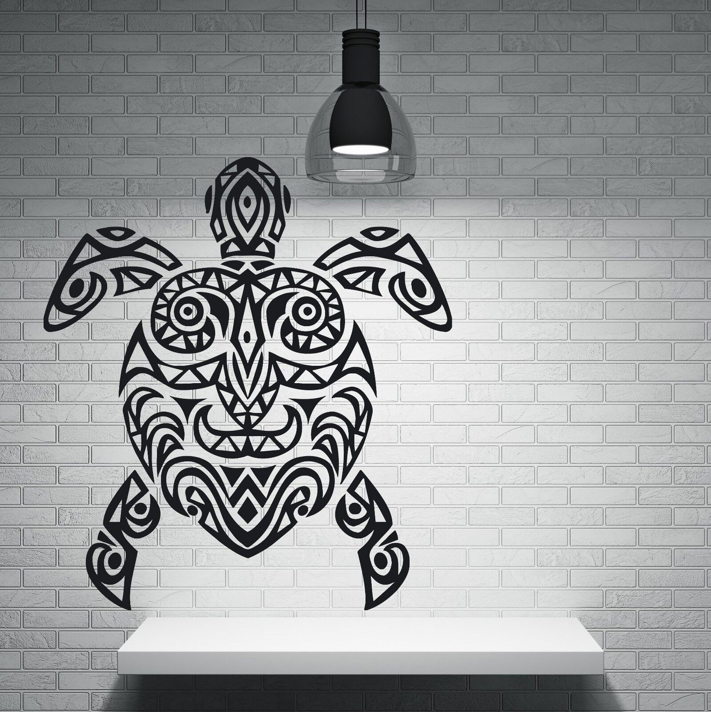 Wall Vinyl Sticker Decal Tortoise Shell African Motifs Painted with Mask (n142)