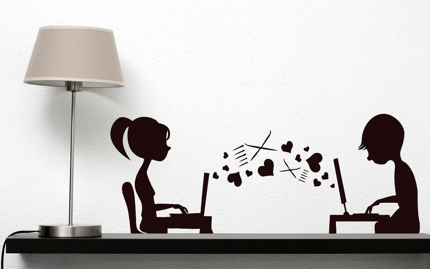 Wall Vinyl Sticker Decal Loving Correspondence Computer Assistant in Love (n146)