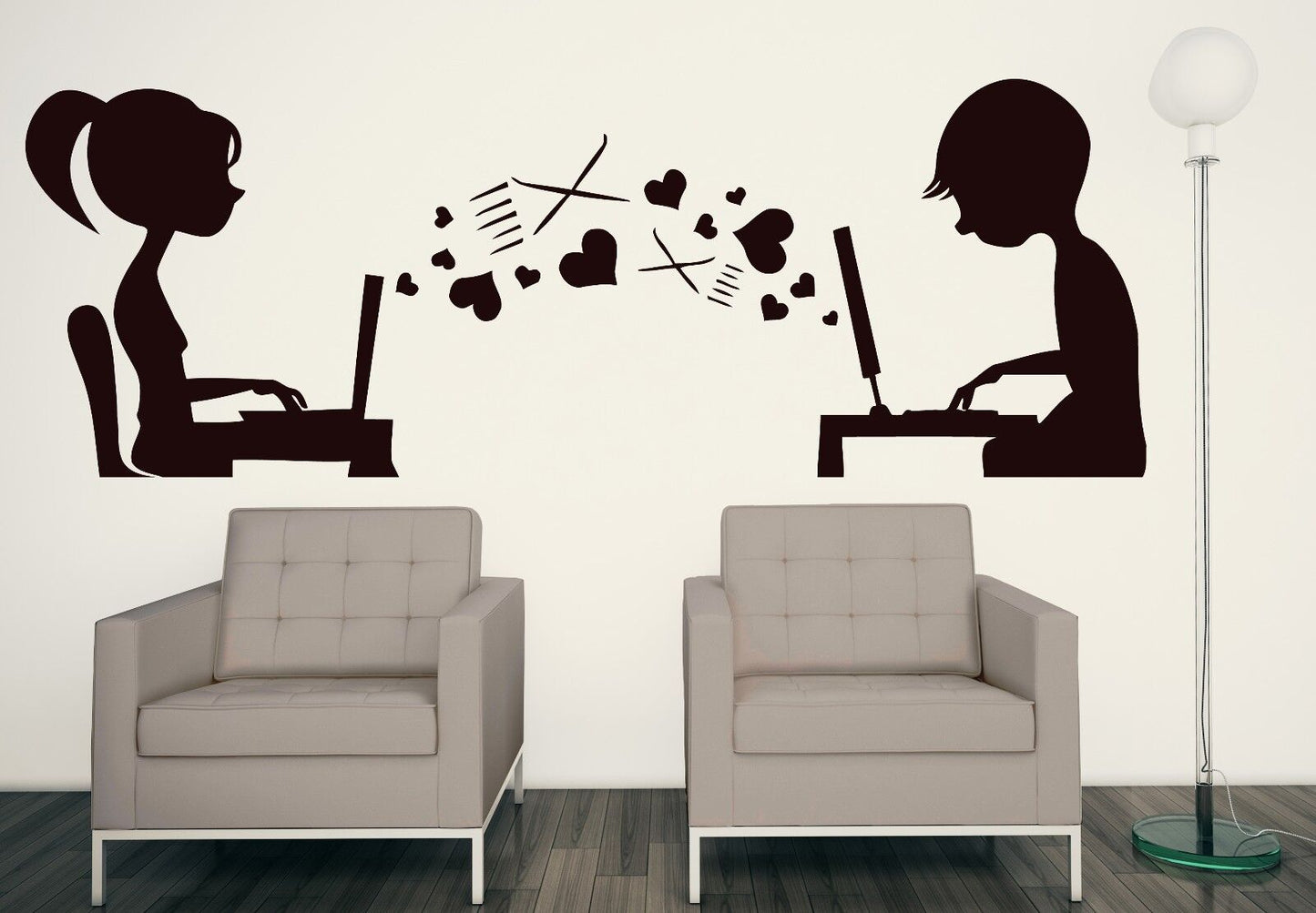 Wall Vinyl Sticker Decal Loving Correspondence Computer Assistant in Love (n146)