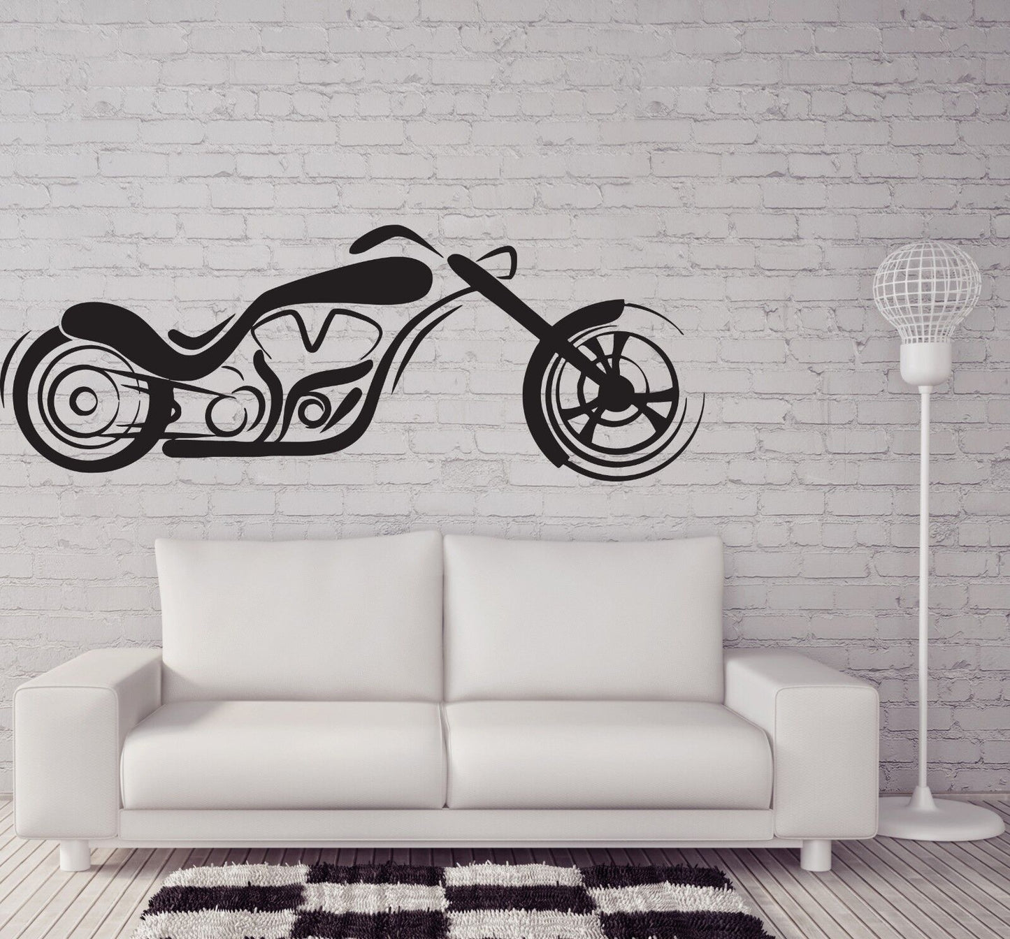 Wandtattoo/Wandaufkleber, Vinyl, für Motorrad, Roller, Moped, Mowerful, Lenkrad (n153)