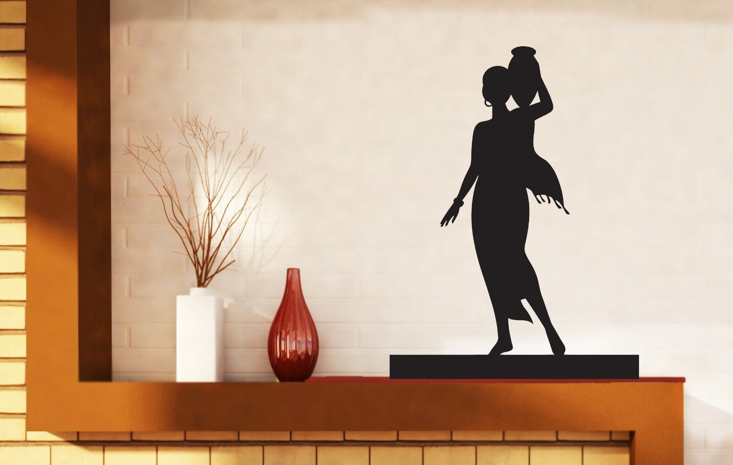 Wall Sticker Vinyl Decal Beautiful Harmonious Girl Shoulder Pitcher (n158)