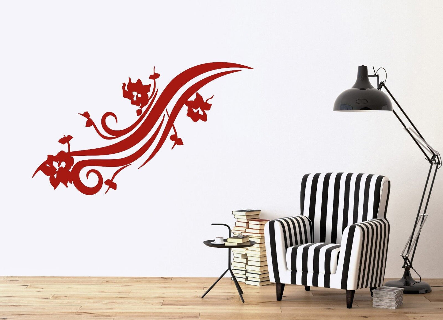 Wall Vinyl Sticker Decal Beautiful Floral Ornament for Decoration (n160)