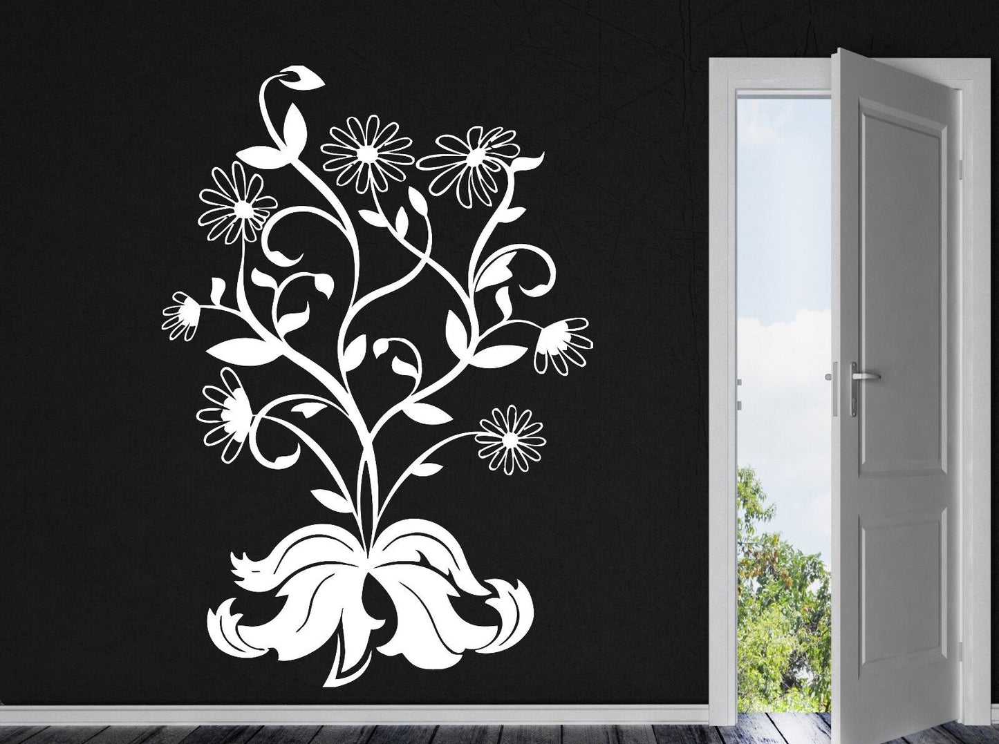 Wall Sticker Vinyl Decal Floral Decorative Ornament Bouquet of Daisies (n171)