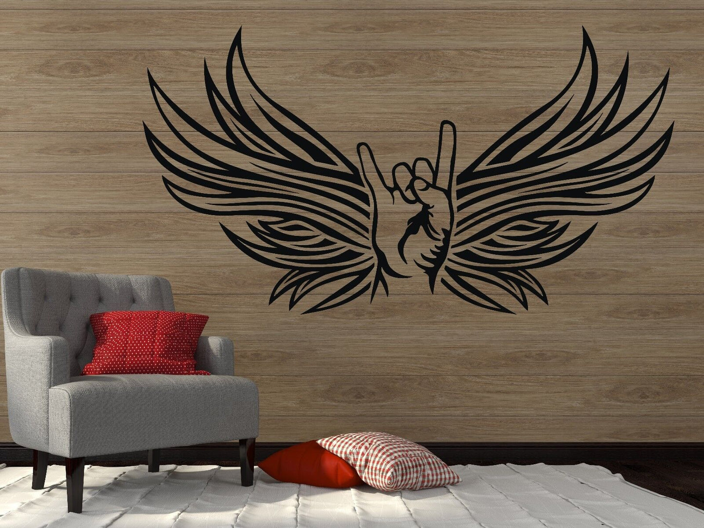 Wall Sticker Vinyl Decal Goat Rocker Sign Style Metal Musicians (n172)