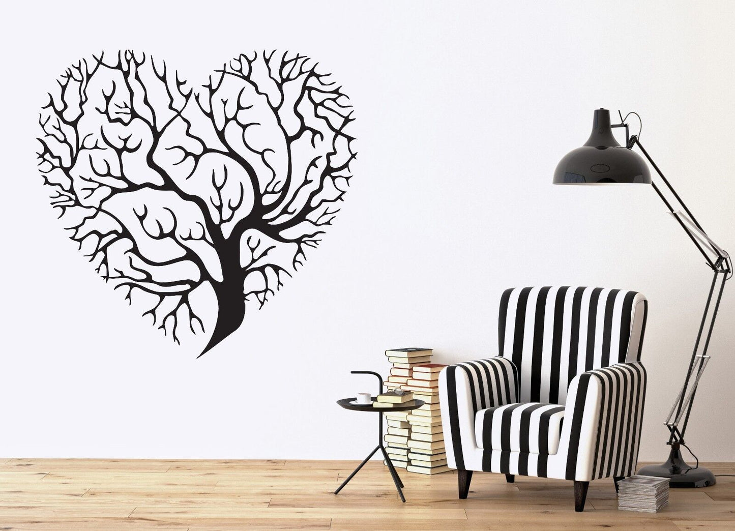 Wall Vinyl Sticker Decor Abstract Image Tree Branch Formed  Heart Shape (n184)