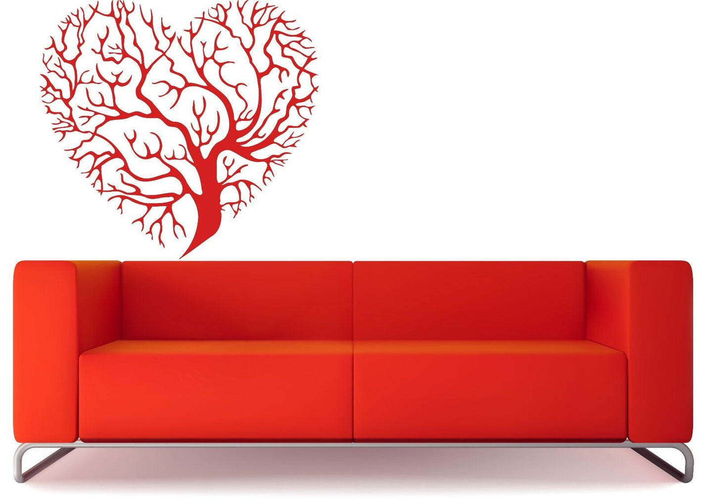 Wall Vinyl Sticker Decor Abstract Image Tree Branch Formed  Heart Shape (n184)