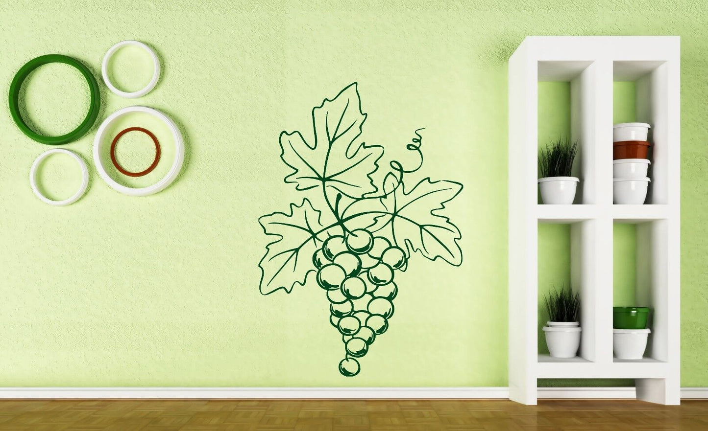 Wall Sticker Vinyl Decal Large Cluster of Grapes Fruit Leaves Decor (n186)