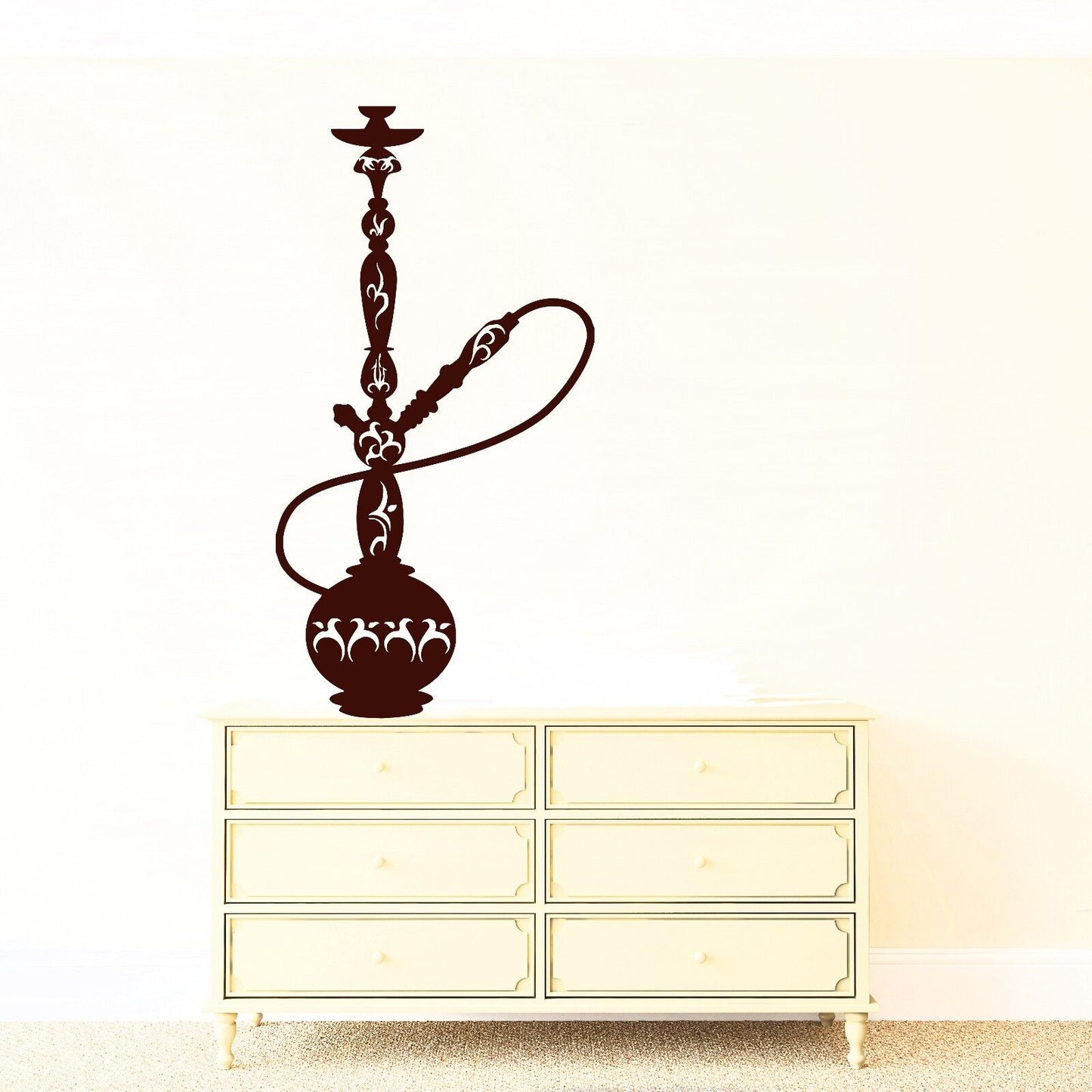 Wall Vinyl Sticker Hookah Device for Smoking Chilim Mine Water Smoke (n191)