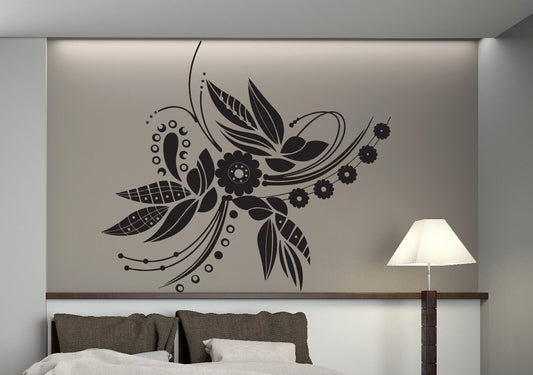 Wall Sticker Vinyl Decal Great Floral Ornament for Decor Rooms (n201)