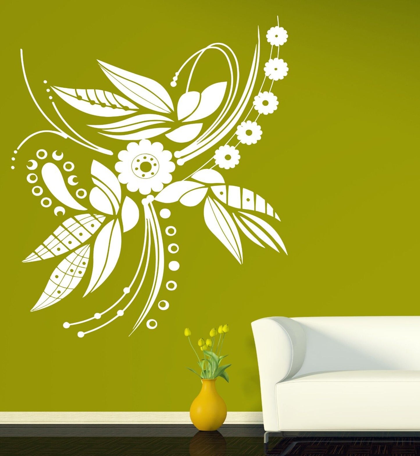 Wall Sticker Vinyl Decal Great Floral Ornament for Decor Rooms (n201)