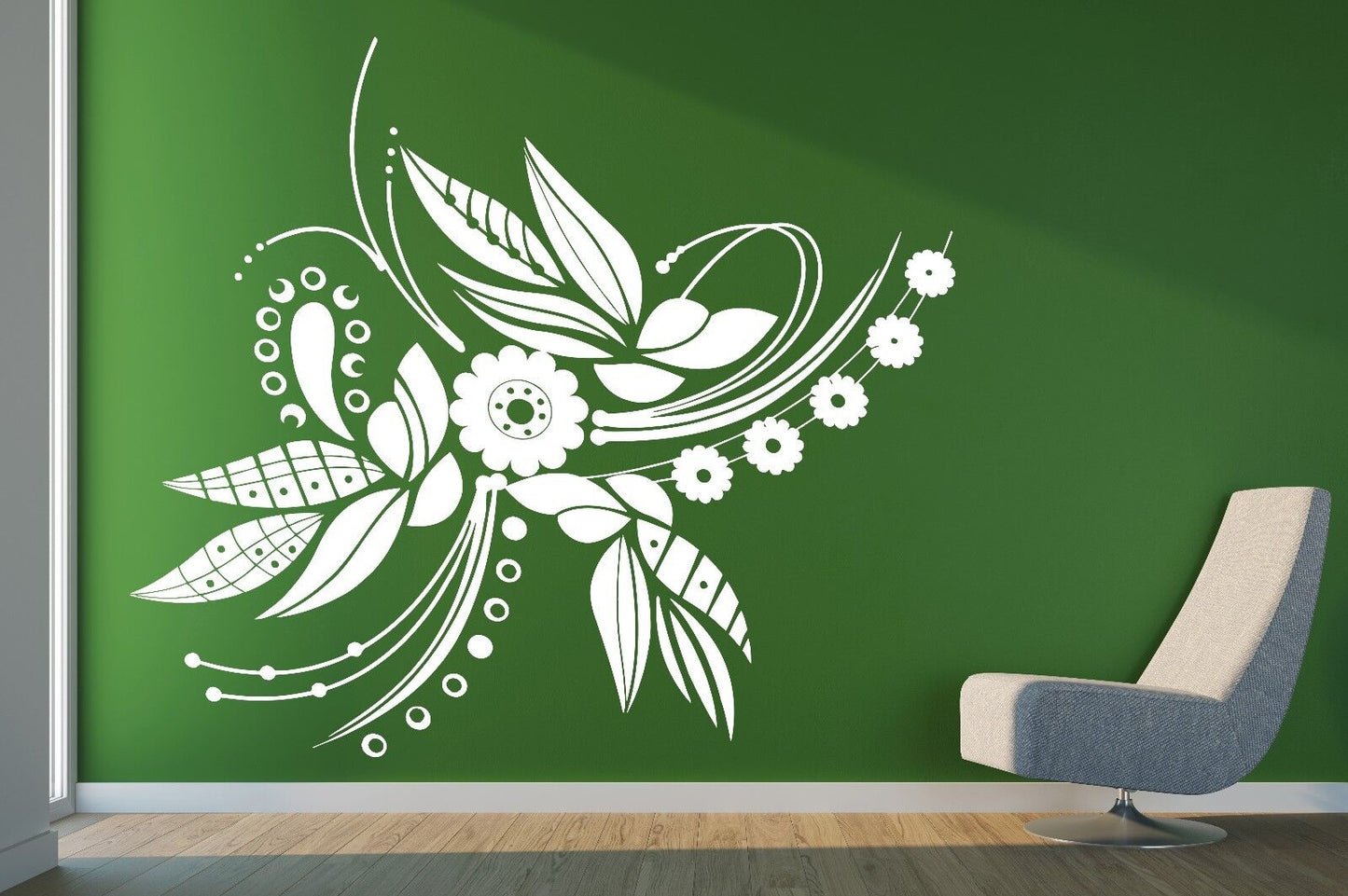 Wall Sticker Vinyl Decal Great Floral Ornament for Decor Rooms (n201)