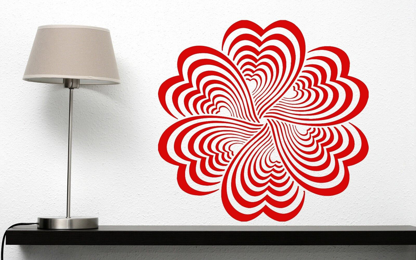 Wall Stickers Vinyl Decal Drawing Elements Flower Optical Illusion (n203)