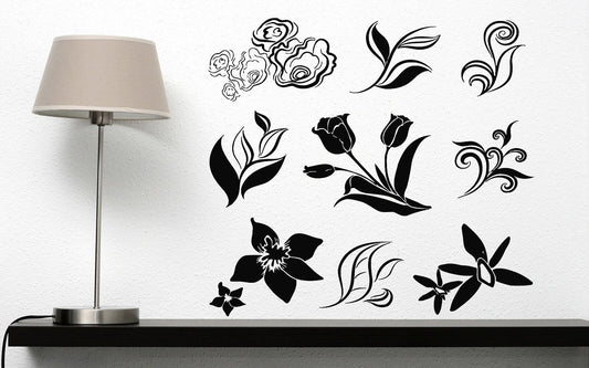 Wall Stickers Vinyl Decal Floral Decoration of Walls Ornamet (n209)