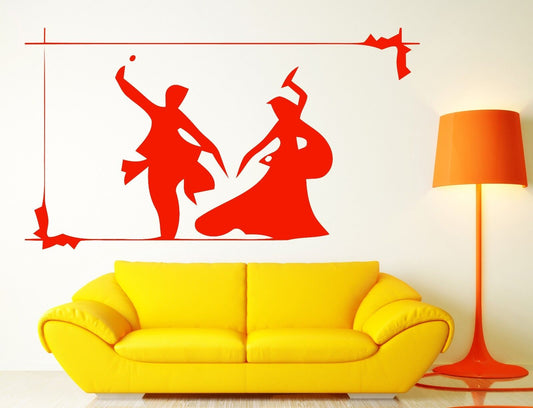 Wall Sticker Vinyl Decal Indian Couple Dancing Oriental Dance (n213)