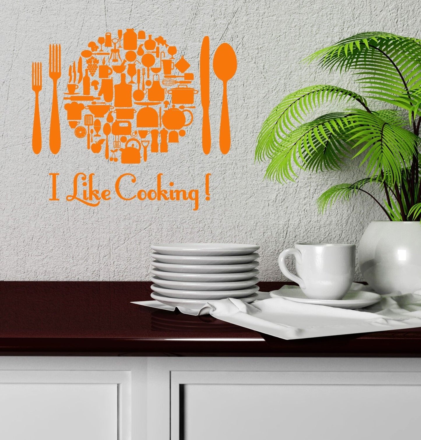 Wall Vinyl Sticker Kitchen Cooking Restaurant Chef Housewife Food (ig2085)