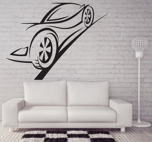 Autocollant mural en vinyle Contour Ghost Racing Car Brakes Trail (n221)