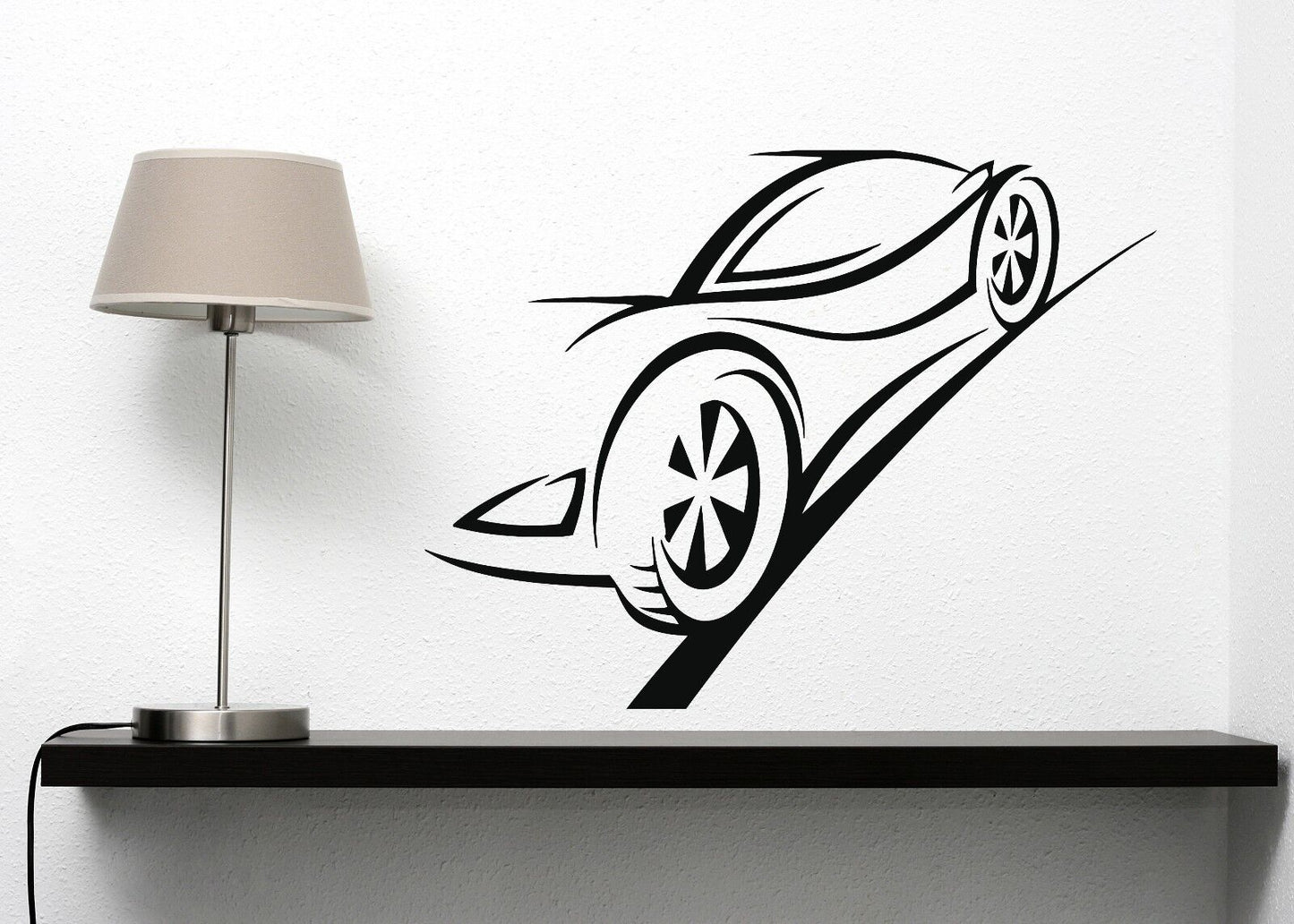 Autocollant mural en vinyle Contour Ghost Racing Car Brakes Trail (n221)