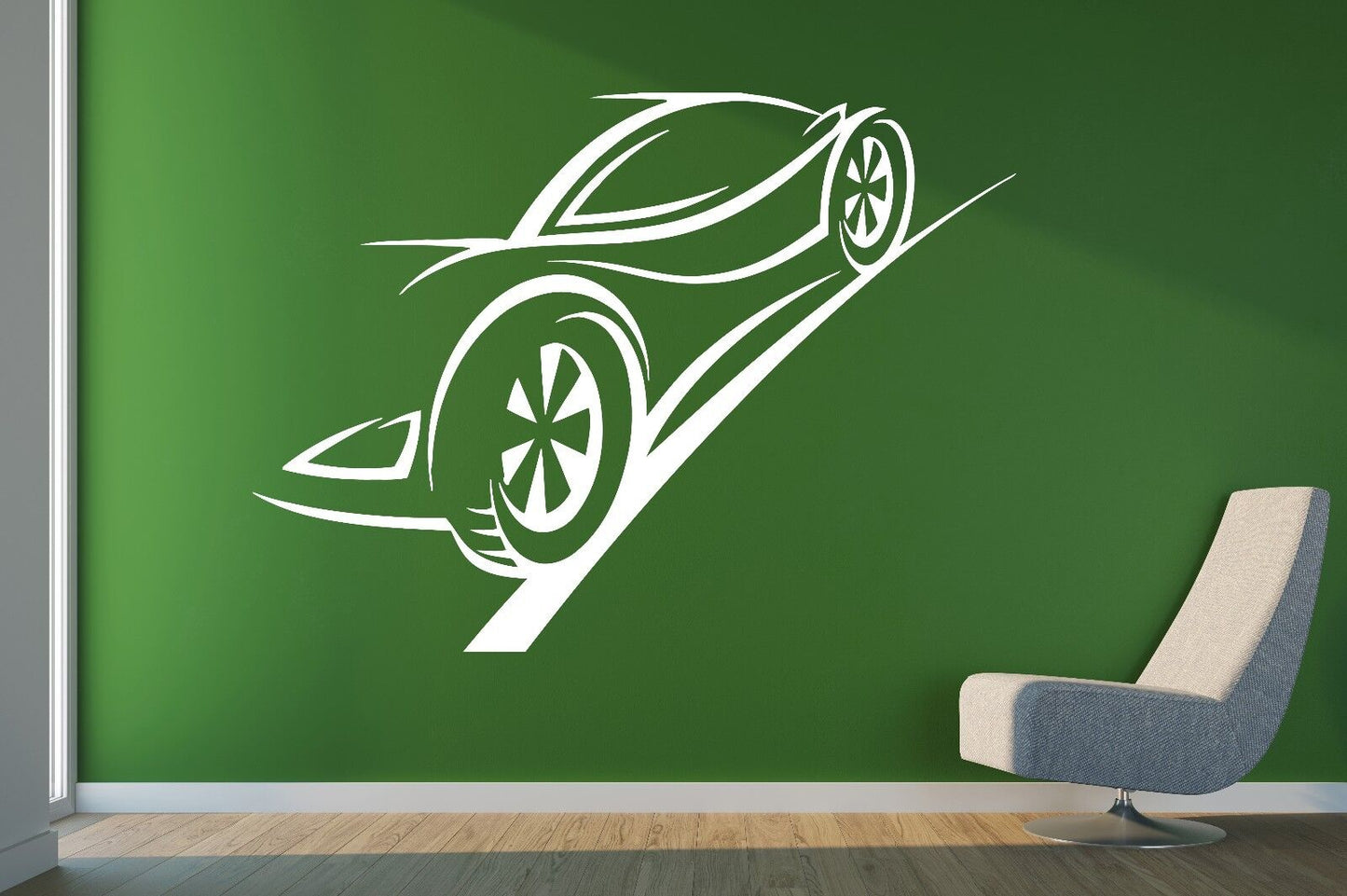 Autocollant mural en vinyle Contour Ghost Racing Car Brakes Trail (n221)