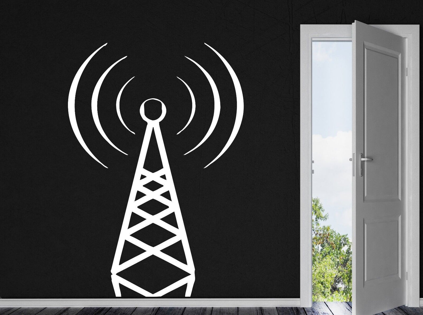 Wall Sticker Vinyl Decal Station Radio Wave Beacon Derrick (n223)