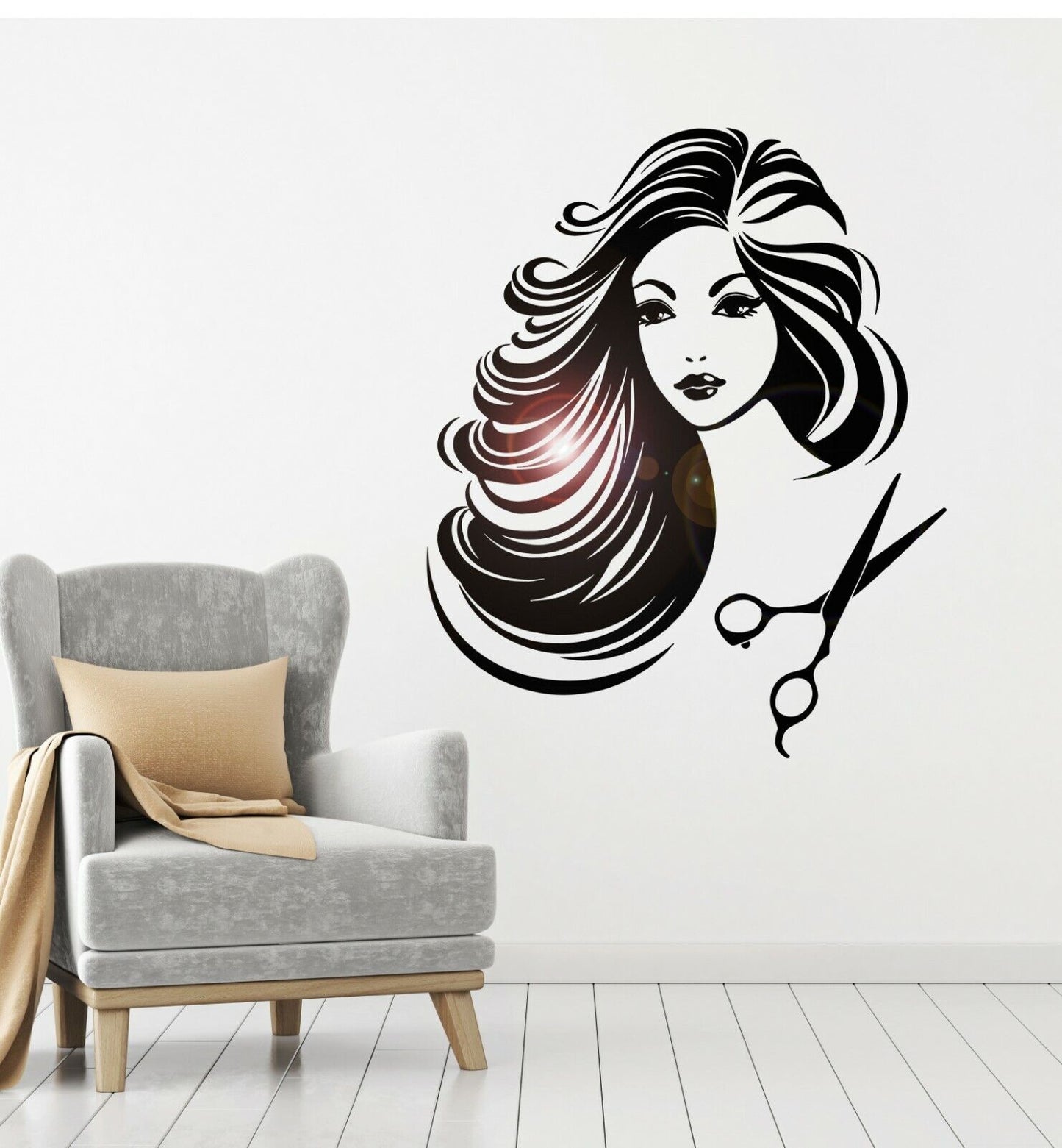 Wall Vinyl Sticker Decal Hair Salon Barber Barbershop Stylist Beauty (ig2097)