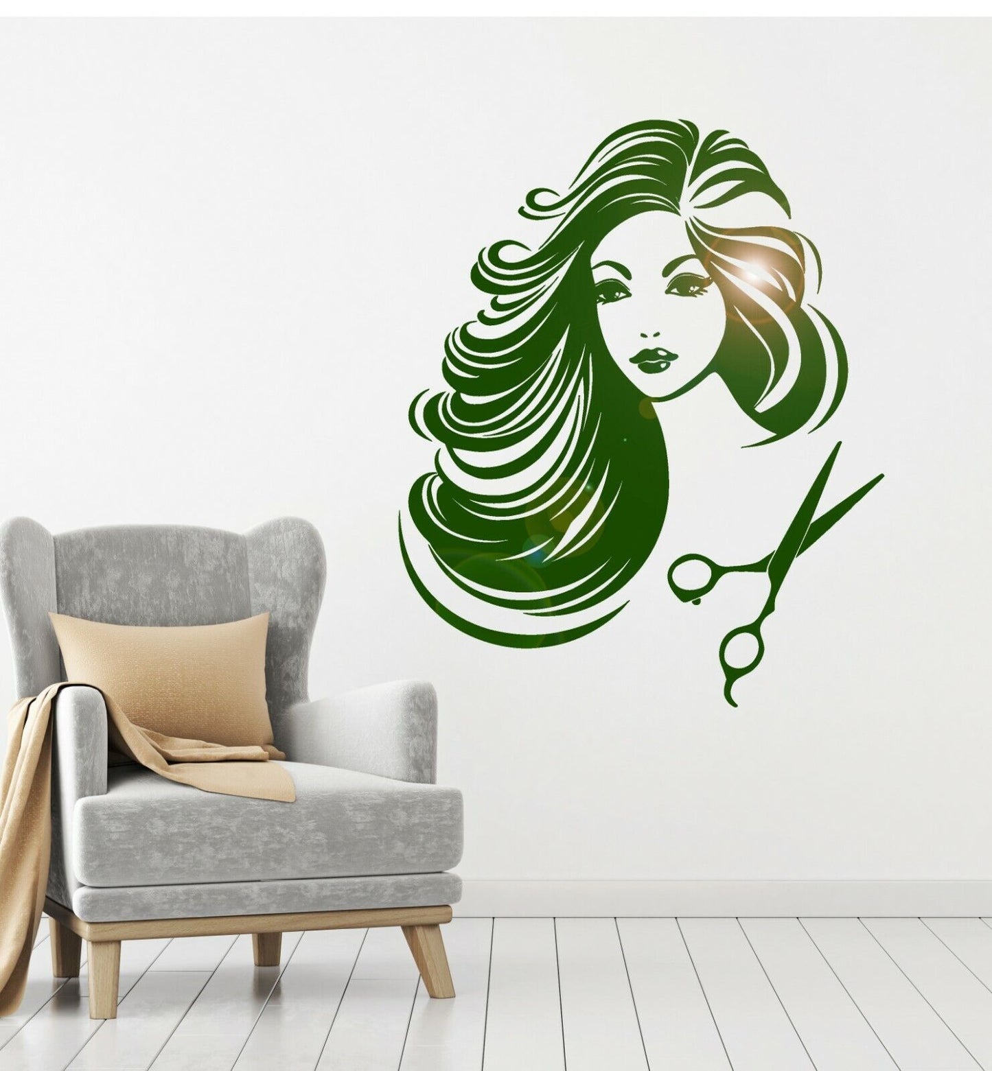 Autocollant mural en vinyle pour Salon de coiffure, barbier, styliste de beauté (ig2097)