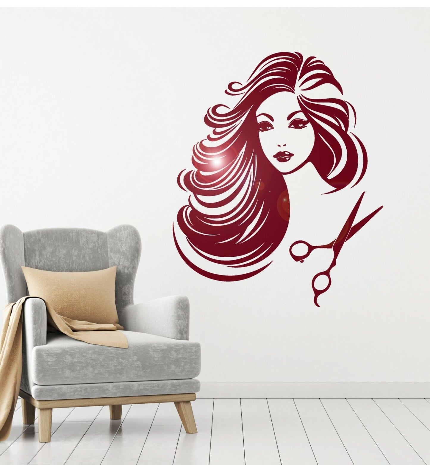 Autocollant mural en vinyle pour Salon de coiffure, barbier, styliste de beauté (ig2097)