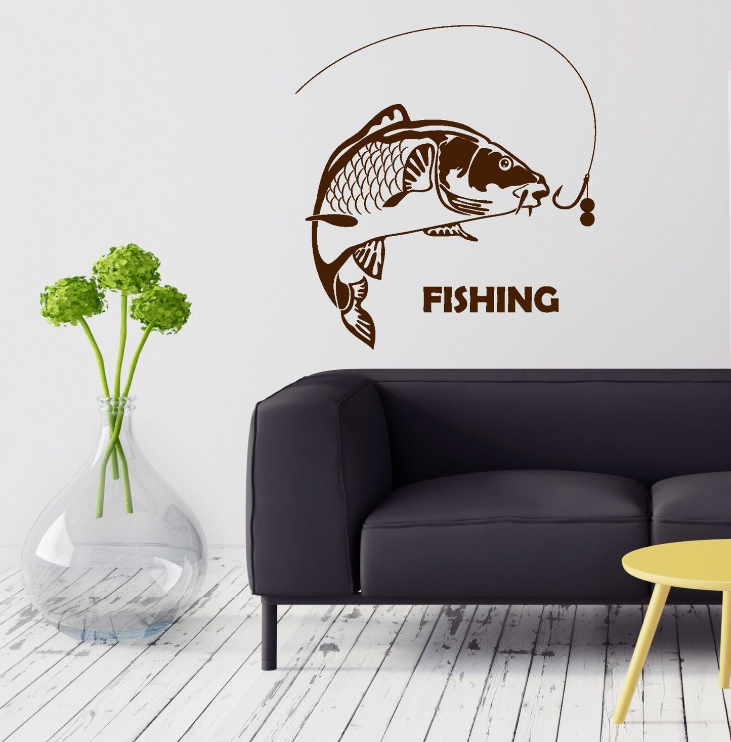 Wall Stickers Fish Fishing Rod Hobbies Men Vinyl Mural Stickers (ig2103)