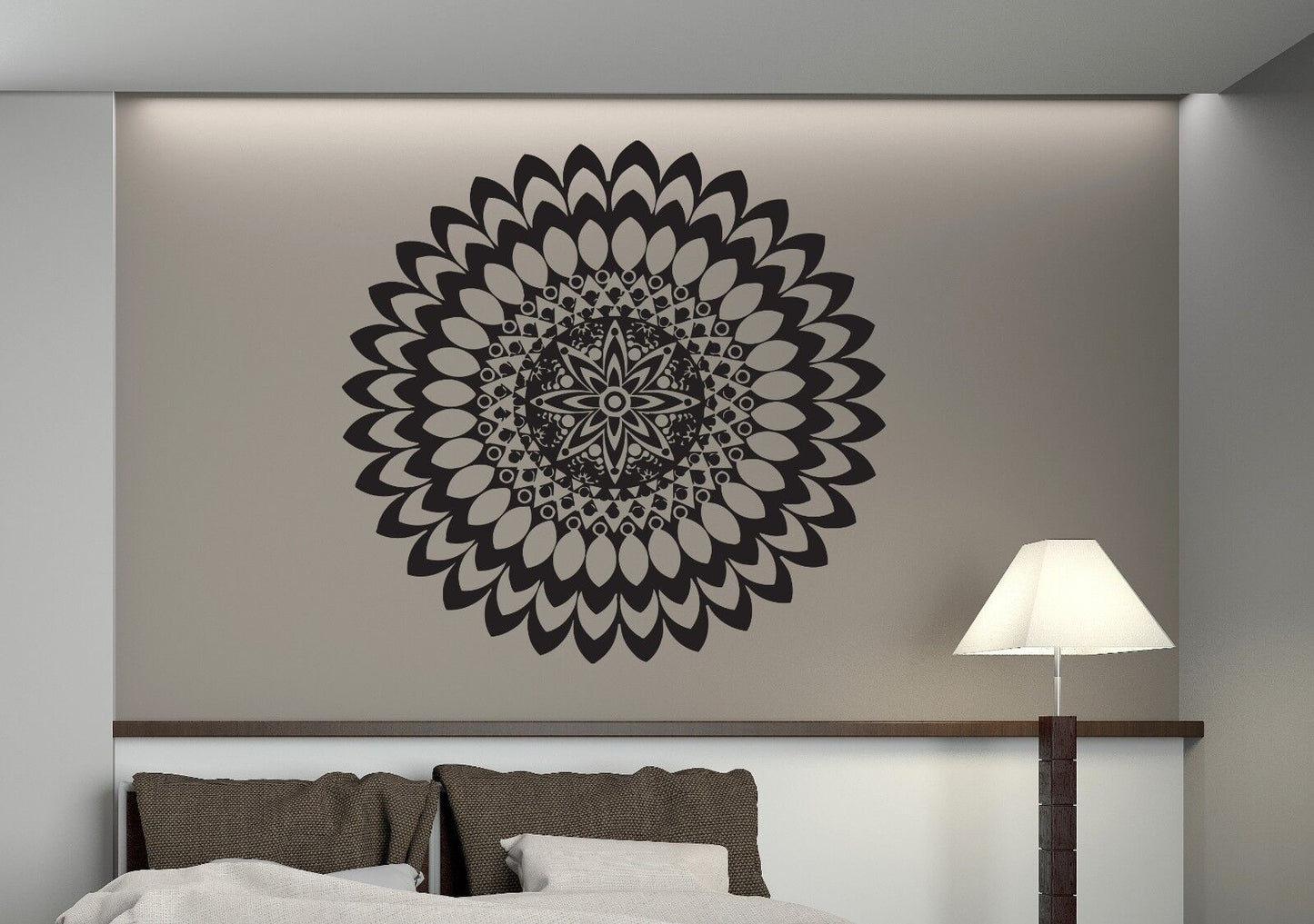 Autocollant mural en vinyle, cercle de Mandala, décoration florale de méditation (n228)