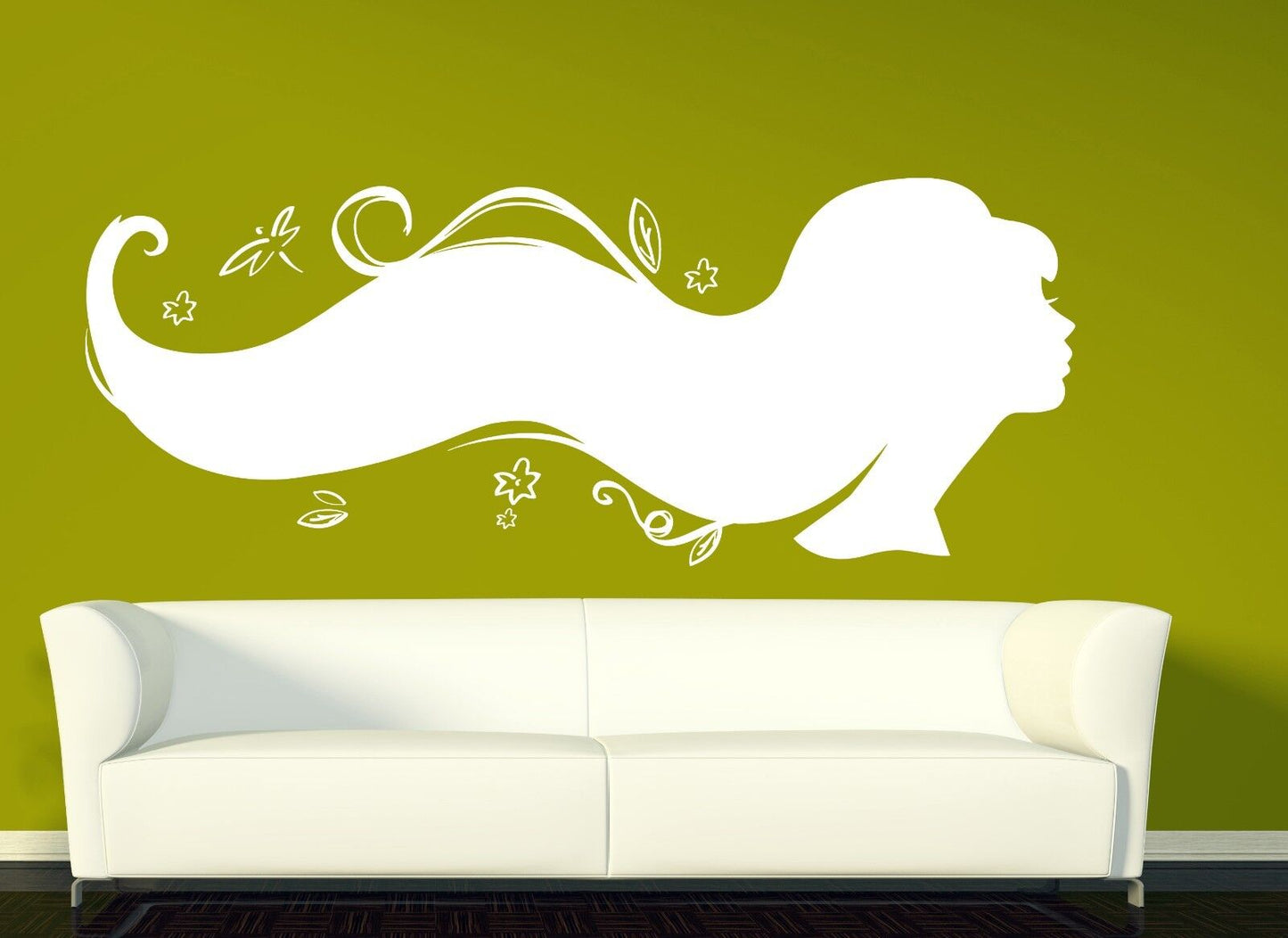 Wall Vinyl Sticker Silhouette Sexy Girl's Beautiful Hairstyle Beauty Salon n242