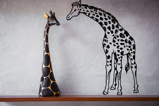 Autocollant mural en vinyle, Animal africain girafe haut pour décoration de chambre (n254)