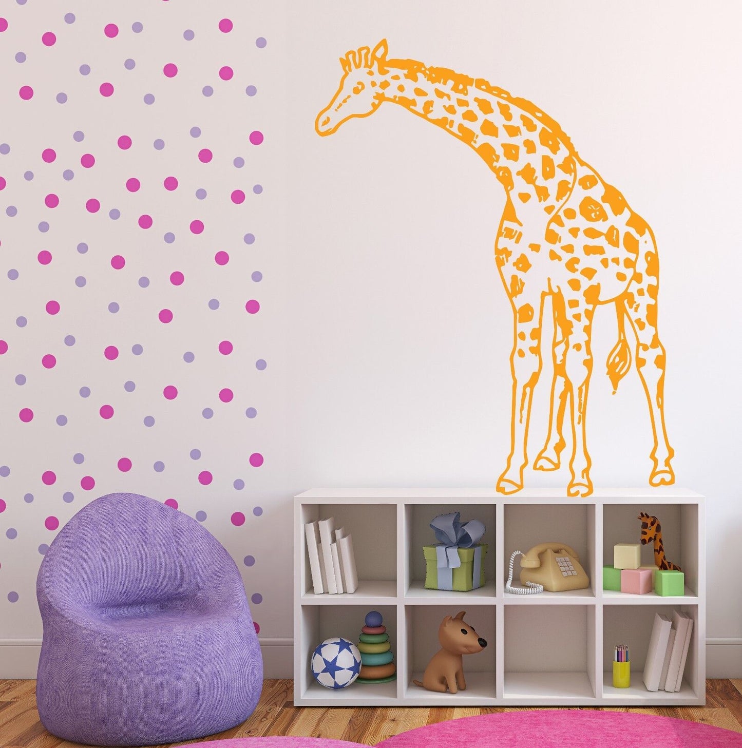 Autocollant mural en vinyle, Animal africain girafe haut pour décoration de chambre (n254)