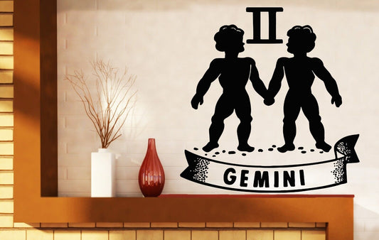 Wall Sticker Vinyl Decal Sign of the Zodiac Symbol Gemini Horoscope (n255)