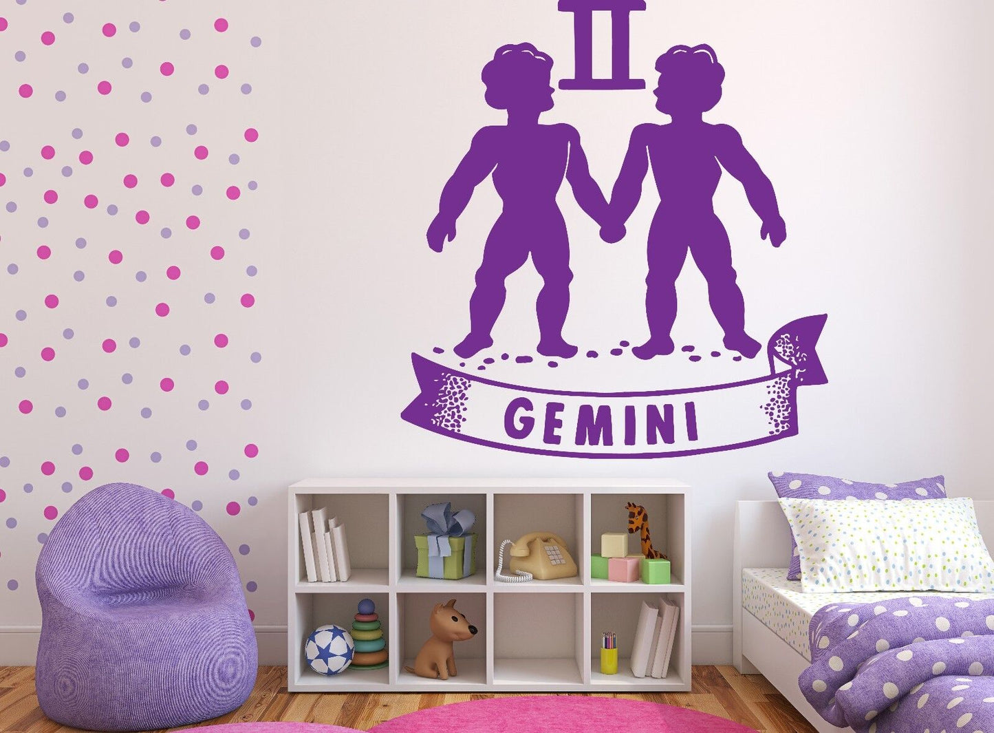 Wall Sticker Vinyl Decal Sign of the Zodiac Symbol Gemini Horoscope (n255)