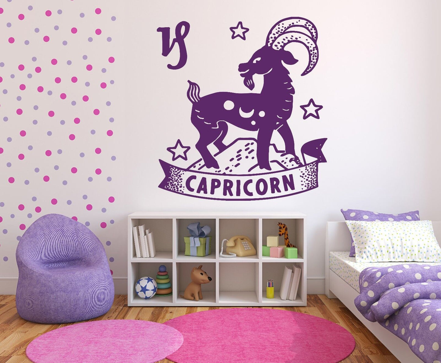 Autocollant mural en vinyle, signe du zodiaque, Capricorne, Horoscope, décor (n258)