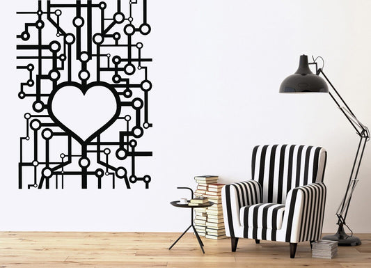 Wall Vinyl Sticker Decal Chip Assembly Love Heart Fate Line (n268)