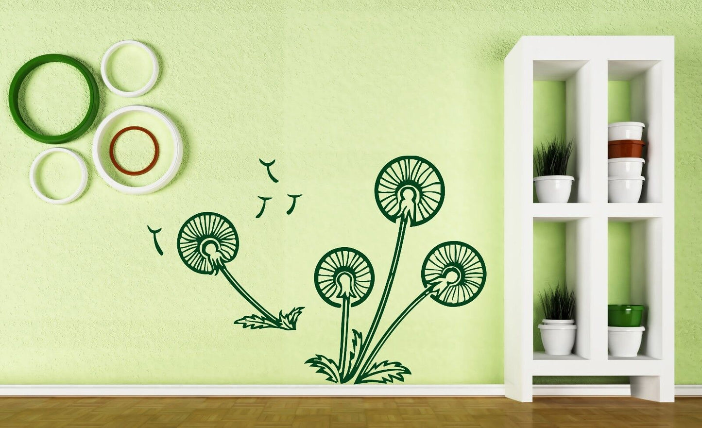 Wall Sticker Vinyl Decal Dandelion Herb White Caps Parachutes (n274)