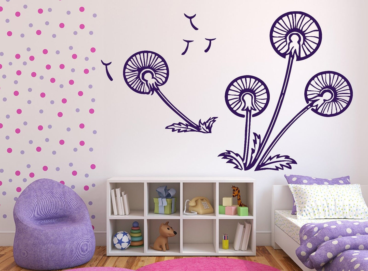 Wall Sticker Vinyl Decal Dandelion Herb White Caps Parachutes (n274)