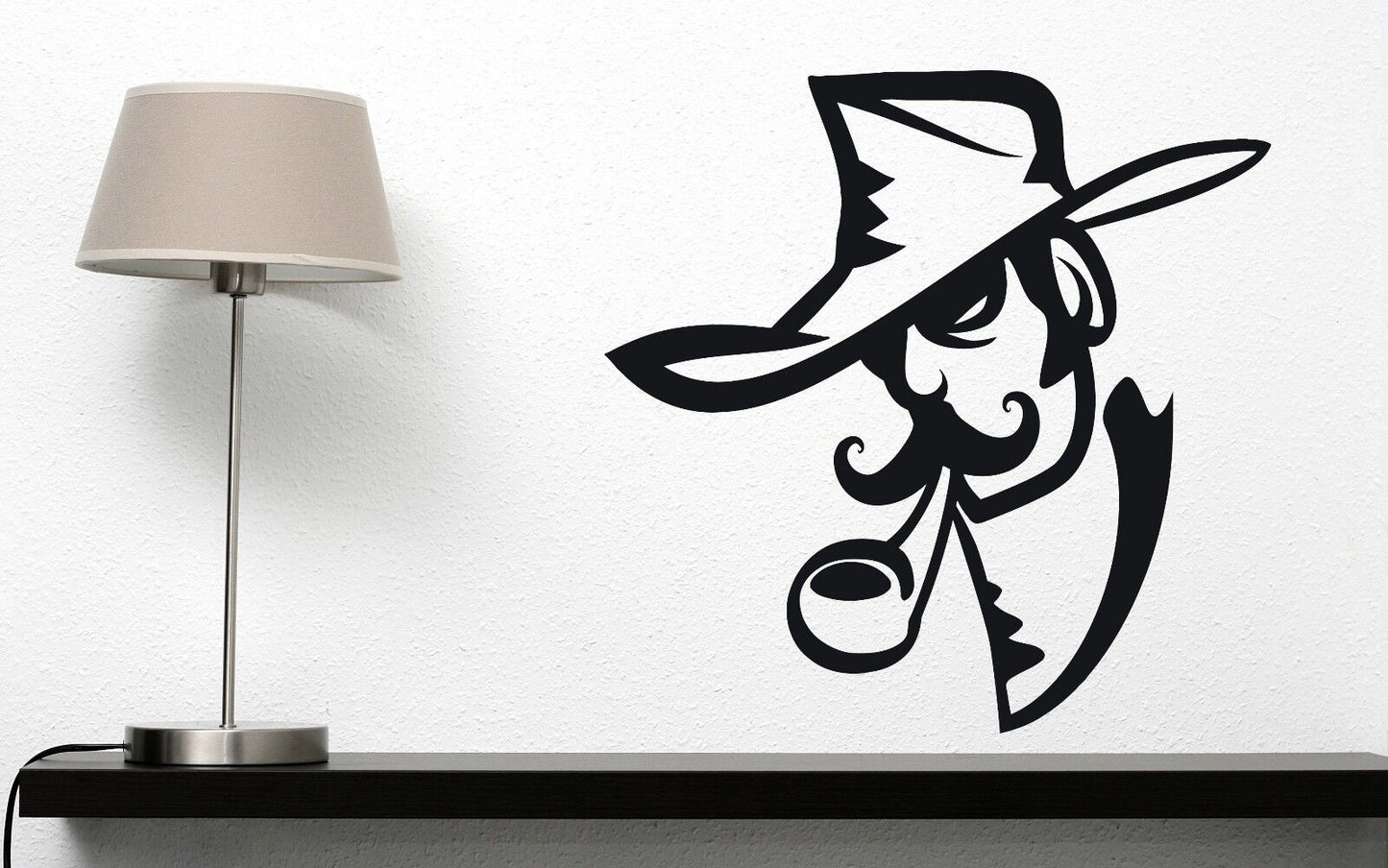 Wall Vinyl Sticker Decal Smoker Cowboy Hat Tube Mustache (n276)