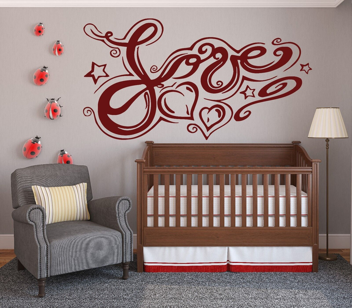 Wall Stickers Vinyl abstract image romantic symbol of the word love (n282)