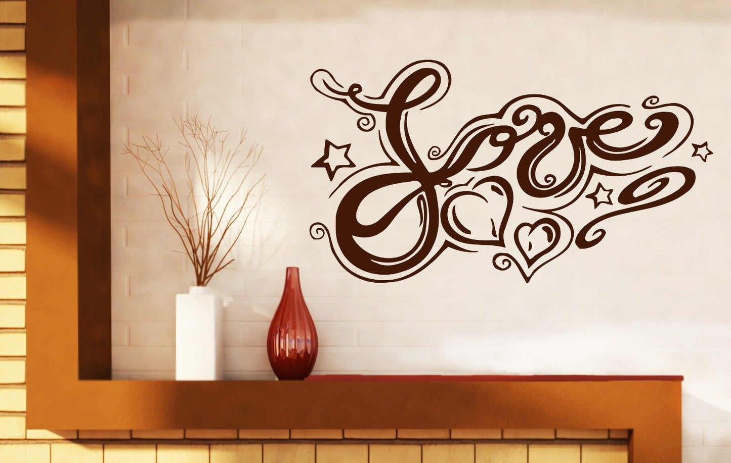 Wall Stickers Vinyl abstract image romantic symbol of the word love (n282)