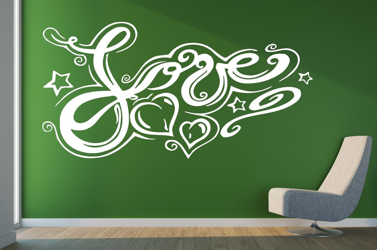 Wall Stickers Vinyl abstract image romantic symbol of the word love (n282)