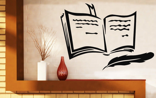 Wall Sticker Vinyl Decal Book Pen Poetry Prose Training Bookmark (n290)