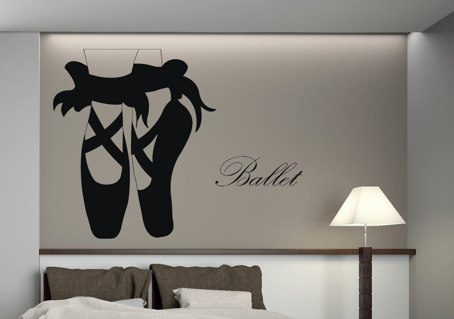 Autocollant mural en vinyle, chaussures de pointe de Ballet, jambes fines, nœuds de danse (n296)