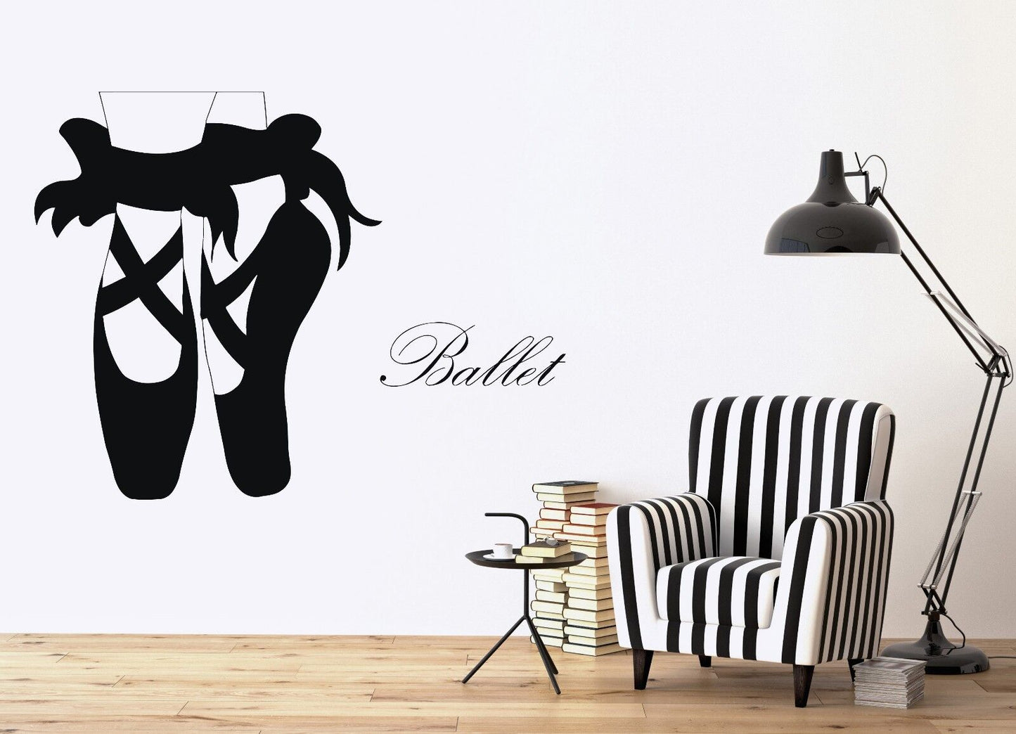 Wall Sticker Vinyl Decal Ballet Pointe Shoes Slim Legs Bows Dance (n296)