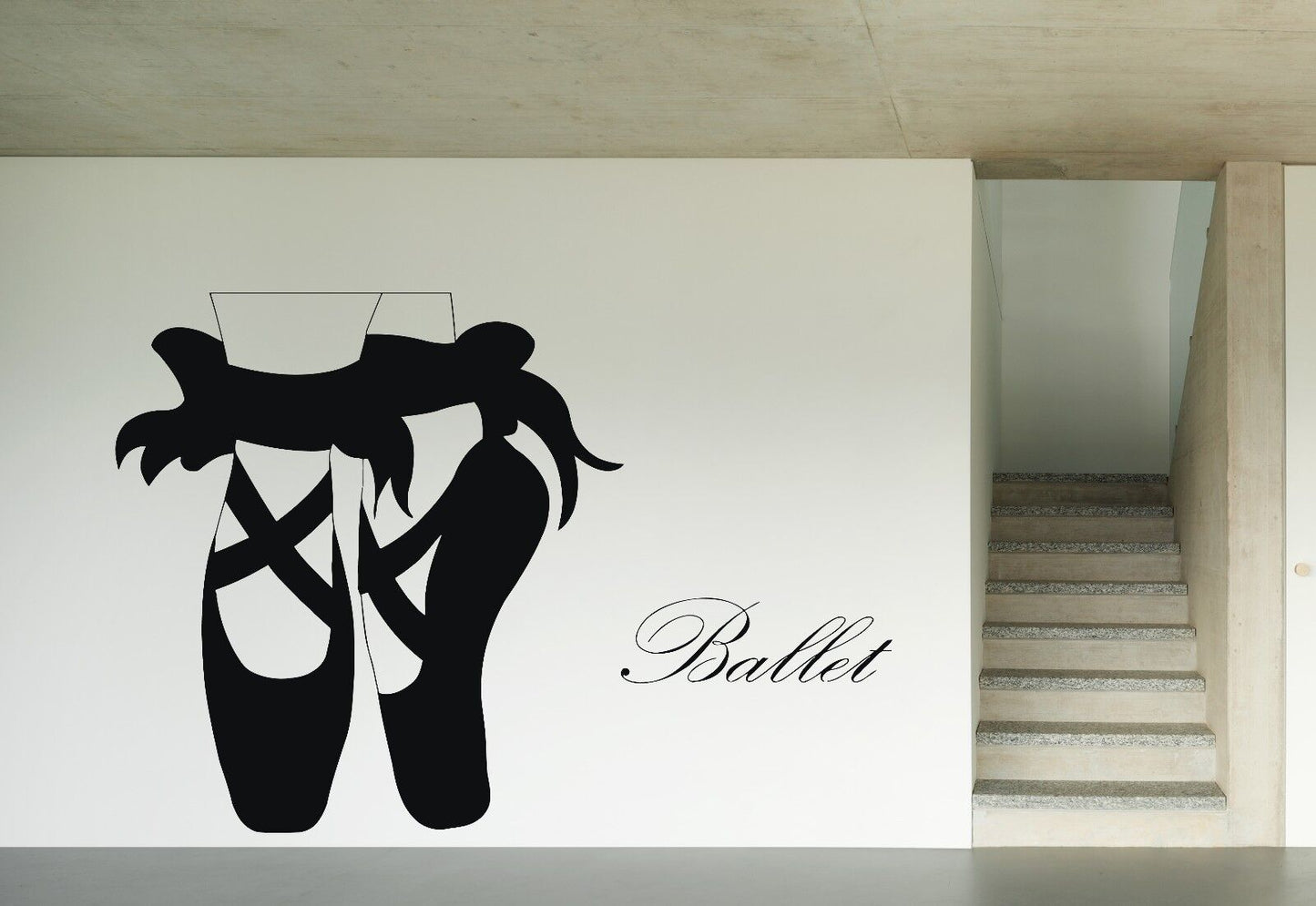 Autocollant mural en vinyle, chaussures de pointe de Ballet, jambes fines, nœuds de danse (n296)