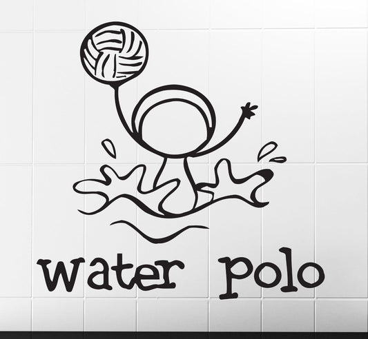 Autocollants muraux en vinyle, image amusante d'un des sports de water-polo (n307)